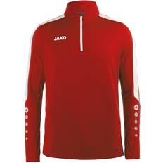 Kurzer Ärmel Pullover JAKO Trainingsoberteil 1/2-Zip Power rot/weiß