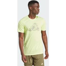 Man - Sportkledingstuk - Zilver Adidas Train Essentials Graphic T-shirt - Pulse Lime/Silver Pebble