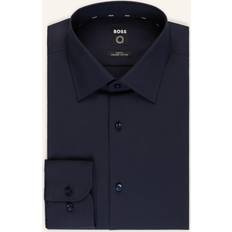 HUGO BOSS Bleu Vêtements HUGO BOSS Chemise Slim Fit En Coton Mélangé - Bleu Marine