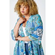 Women Robes Roman Curve Floral Paisley Longline Kimono