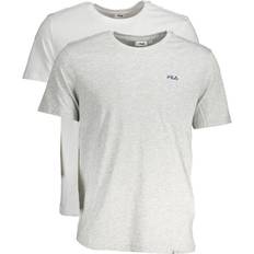Fila Herr Brod Te/Double Pack T-shirt, Ljus White-Light Grey Melange, 5XL, Ljusgrå melerad