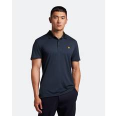 Lyle & Scott Herr - L Pikétröjor Lyle & Scott Golf Microstripe Poloshirt DARK NAVY/JET BLACK