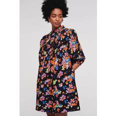 Aligne Glossy Floral-Print Cotton Mini Dress 42/UK