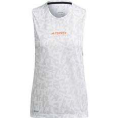 Reflectors Tank Tops Adidas Terrex Parley Agravic Trail Running Tank Top Women - White