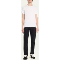 Mens White Crewneck Regular-fit Stretch-cotton T-shirt