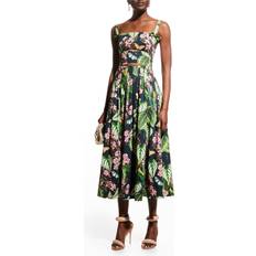 Oscar de la Renta Printed Cotton-Blend Poplin Midi Dress - Multicoloured