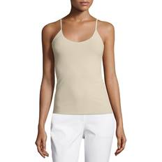 Beige Tank Tops Lafayette 148 New York Mesh Jersey Camisole beige XLarge