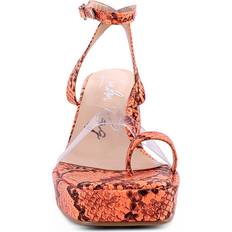 London Rag London Rag Such Flirt Women's Block Heel Sandals, 8.5, Orange