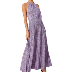 Roman Animal Print Halter Neck Maxi Dress - Lilac