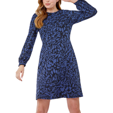 Roman Animal Print Jacquard Dress - Midnight Blue