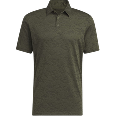 Adidas golf shirts adidas Textured Jacquard Golf Polo Shirts - Olive Strata/Black