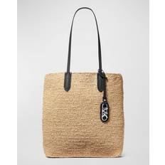 Michael Kors Bolsos de compras Michael Kors MK Eliza Large Woven Straw Tote Bag Natural/black