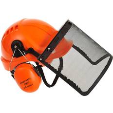 Cascos de Seguridad Portwest Kit forestal profesional de casco abs, orejeras y visor malla Combi PW98