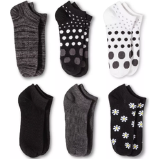 Xhilaration Women's Daisy Low Cut Socks 6-pack - Black