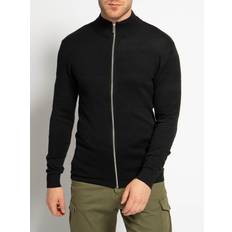 Selected Herre Trøjer Selected SLHMAINE LS KNIT CARDIGAN W NOOS Sort