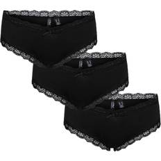 Pieces Trusser Pieces LOW CUT DAME HIPSTER 3-PACK PCNOLA Black