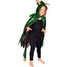 Den Goda Fen Udklædningstøj Den Goda Fen Dragekappe Grøn/Guld, 3-8 år