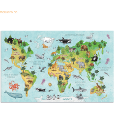 Multicolore Sous-mains Herma Sous-main Carte Du Monde 550 x 350 mm