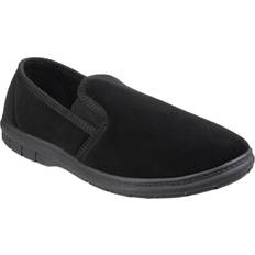 Black Slippers Fleet & Foster John MEMORY FOAM Mens Black