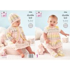 Patrons de Broderie King Cole 5966 DK Pattern Baby Cardigan & Bootees