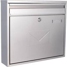 Silver Letterboxes Rottner Mailbox Teramo Cylinder Lock