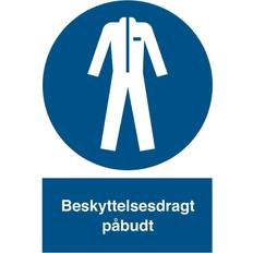 Beskyttelsesdragt Påbudsskilt Beskyttelsesdragt påbudt A4