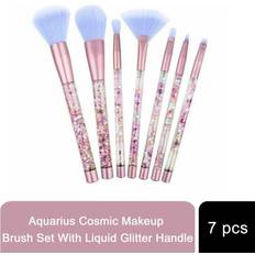 Aquarius Cosmic Makeup 7pcs Brush Set With Liquid Glitter Handle