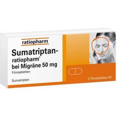Rezeptfreie Arzneimittel Sumatriptan-ratiopharm bei Migräne 50mg Filmtabletten 2