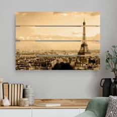 Planken & Balken Holzbild Plankenoptik I Love Paris