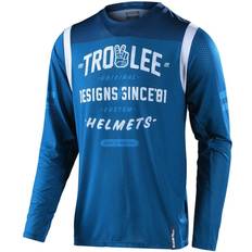 Troy Lee Designs Cykelhjelme Troy Lee Designs GP Air Roll Out Maillot de Motocross, blanco-azul, tamaño para hombre