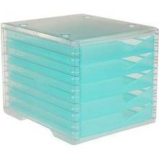 Turkis Arkivbokse Styro Styro Schubladenbox Light Aqua DIN C4