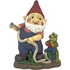 Design Toscano Firefighter Franz & Frog Gnome Statue