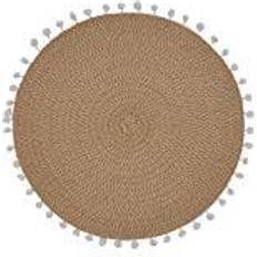 Saro Lifestyle 2802.N15R Pom Pom Place Mat Natural