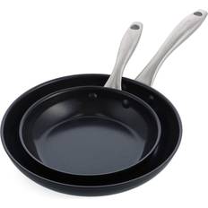 GreenPan Lima Midnight Hard Anodized Healthy Ceramic 20 cm and 26 cm Frying Skillet Set Cake Pan