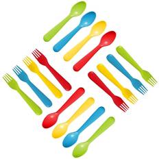 Plastic forks and spoons Plastic toddler utensils set 8 kids forks and 8 kids spoons bpa free/dishwasher