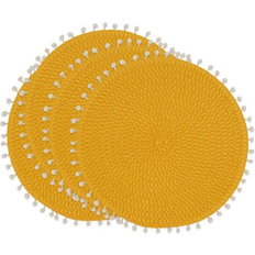 Saro Lifestyle 2802.Y15R Pom Pom Place Mat Yellow