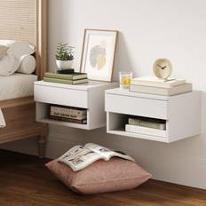 Nathan James Jackson White Modern Floating Bedside Table