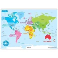 Ashley Productions ASH95602 12 x 17 in. Double-Sided World Map Learning Mat, Pack of 10