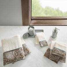 Cotton Bath Towels Madison Park MP73-5310 Aubrey 6 Bath Towel Beige, Blue, Brown