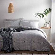 The Linen Yard Holbury Super King Duvet Cover Grey, White