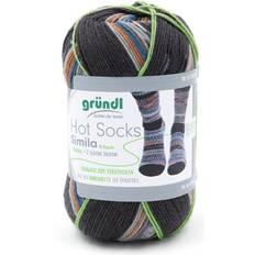 Blau Garne Gründl Sockenwolle Hot Socks Simila 100 g anth. grau-kürbis-blau-kiesel