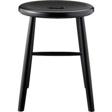 FDB Møbler Furniture FDB Møbler J27 Black Seating Stool 17.7"