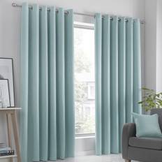 Blue Curtains Fusion Strata Dim Out Eyelet Duck Egg