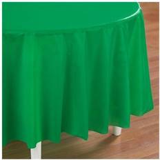 Green Table Cloths Creative Converting 703261 82" Emerald Green OctyRound Disposable Plastic Table