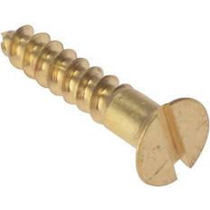 Building Materials Forgefix Wood Screw Slotted Solid Brass 1in x 6 Box of 200