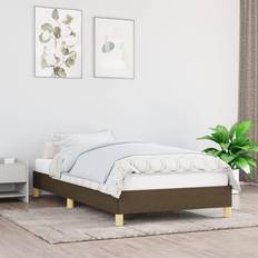 vidaXL Uden Madras Mørkebrun 90x200 cm Stof Sengeramme