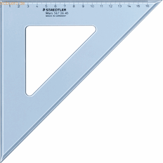 Transparent Accessoires de stylo Staedtler 10 x Zeichendreieck 26cm 45/45 Gr. transparent/blau