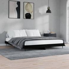 120cm - 200cm Strutture letto vidaXL Giroletto Nero 120x200 cm In Legno Multistrato