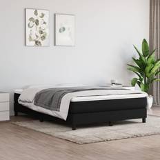 160cm Lits Continentaux vidaXL Sommier À Lattes de Avec Matelas Noir 160x200 cm Tissu Lit Continental