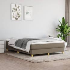 140cm Letti vidaXL Giroletto A Molle Con Materasso Tortora 140x190 cm In Tessuto Letto Continentale